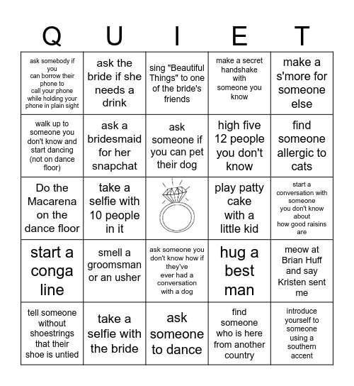 Shhh... Don't tell anyone what you're doing Bingo Card