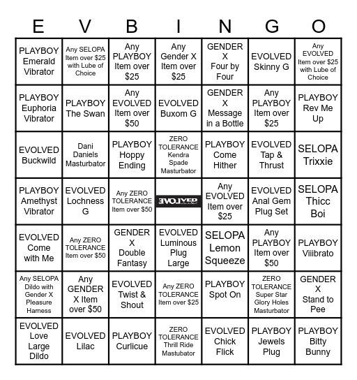 EVOLVED BINGO! Bingo Card