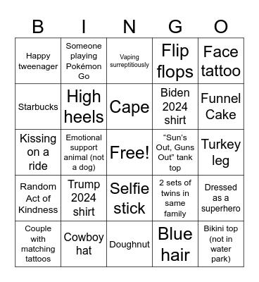 Dollywood Bingo Card