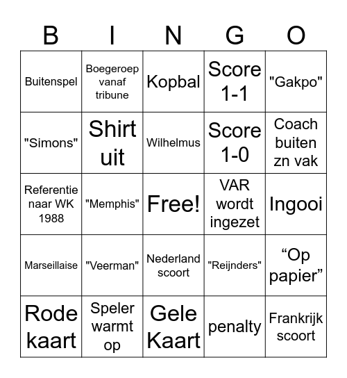 Ek Bingo Card