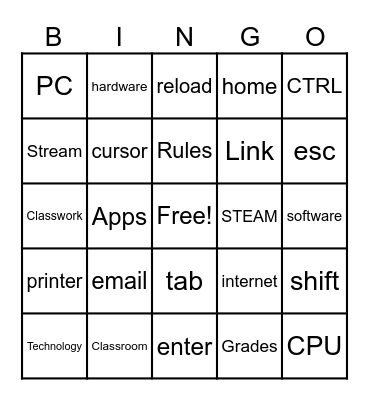 Computer Bingo Card