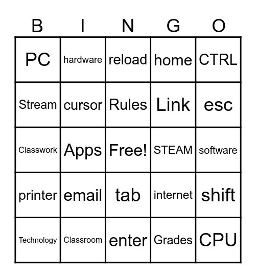 Computer Bingo Card