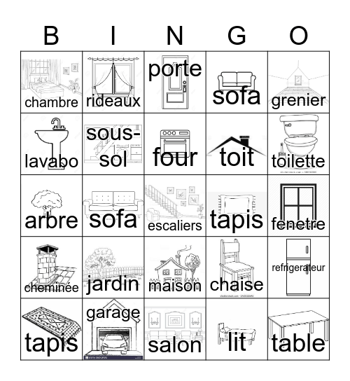 La Maison Bingo Card