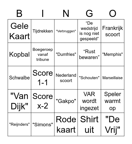 Ek Bingo Card