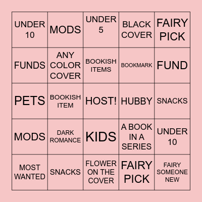 FAIRY FRIDAY Bingo Card