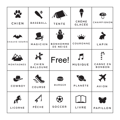 Symbole Bingo Card