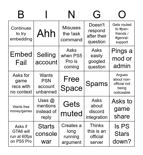 White Name Bingo Card