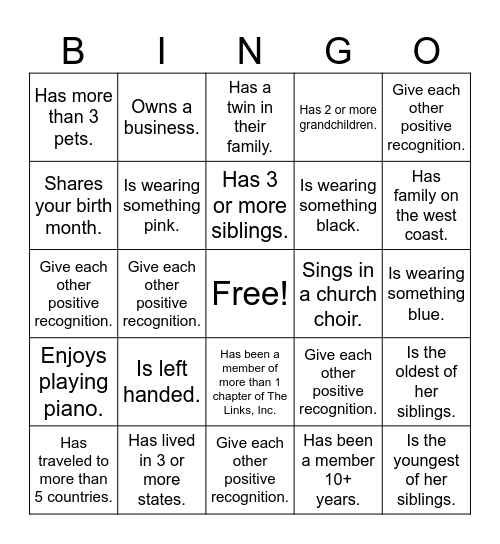 Relationship B-I-N-G-O Bingo Card