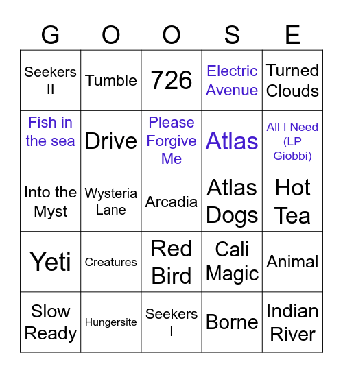 GOOSE BINGO 6/14 - 6/16 Bingo Card