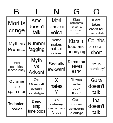 /hlgg/ Myth Minecraft Bingo Card