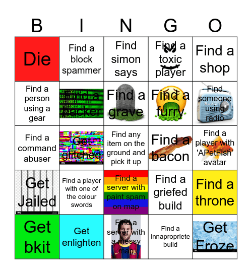 The Chosen One | Roblox bingo board Bingo Card