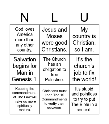 Not Like Us Bingo Card