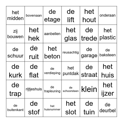 van steen tot huis dag 11 tot 15 Bingo Card