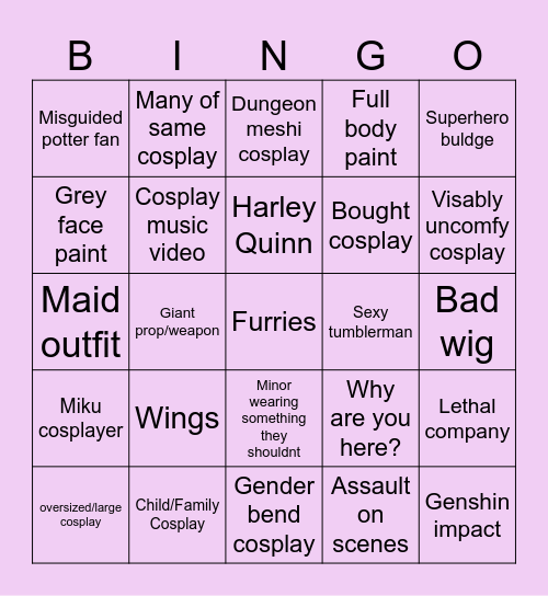 Convention Bingo Card