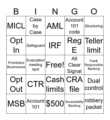 RQA Bingo Card