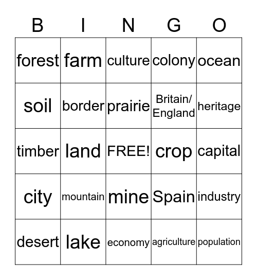 State PowerPoint Bingo Card