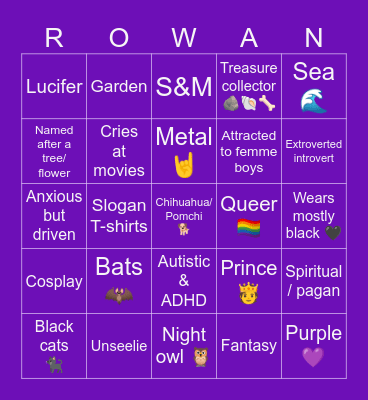 Seb Bingo Card