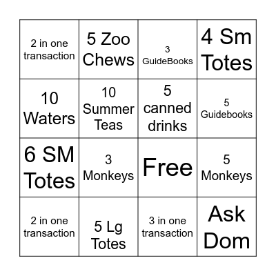 Summer Bingo Card