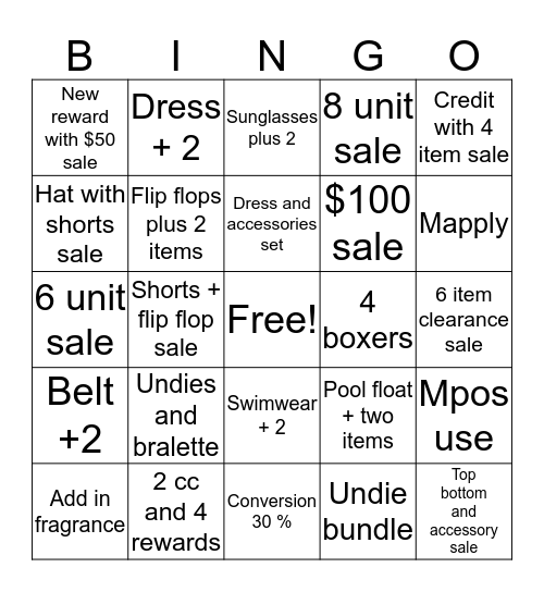 Upt bingo Card