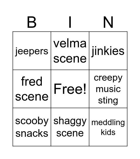 scooby doo bingo Card