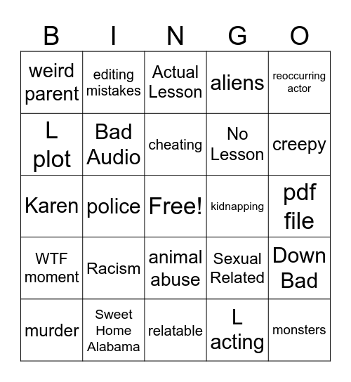 Tomorrow's Teachings Bingo Card