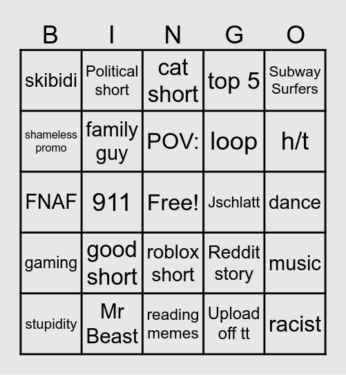 YTS Bingo Card