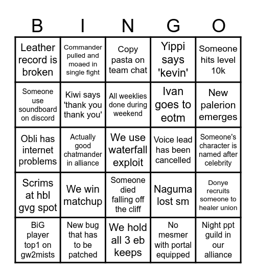 World restructuring week 1 Bingo Card