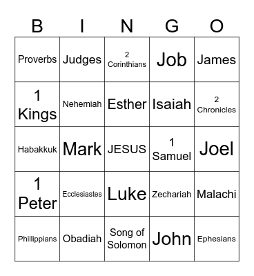 BIBLE Bingo Card