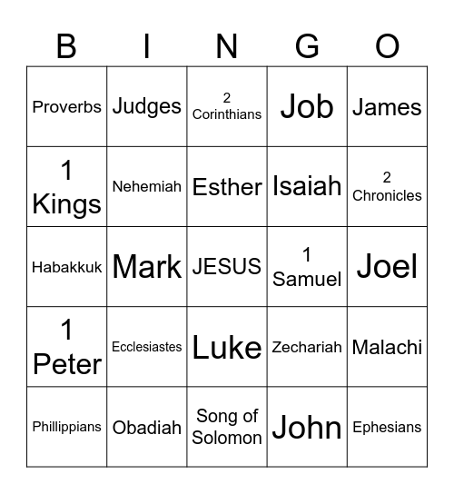 BIBLE Bingo Card