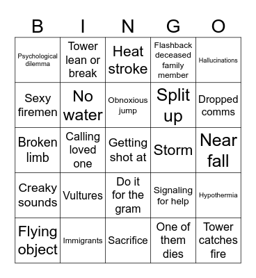 Fall movie Bingo Card