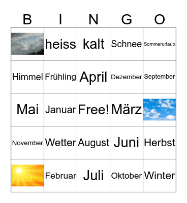 7S - Jahreszeiten Bingo Card