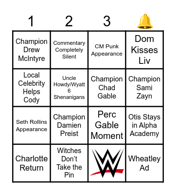 Clash At The Castle PLE Bingo Card