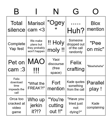 Fart club call bingo Card