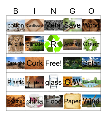Environment & Materials Bingo Card