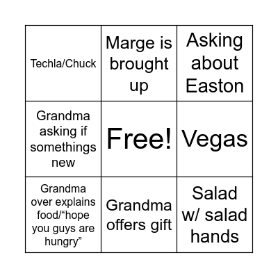 Wild Card Bingo Card