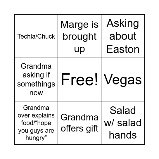 Wild Card Bingo Card