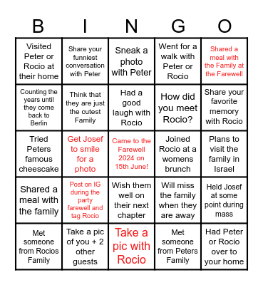 FAREWELL 2023 Bingo Card