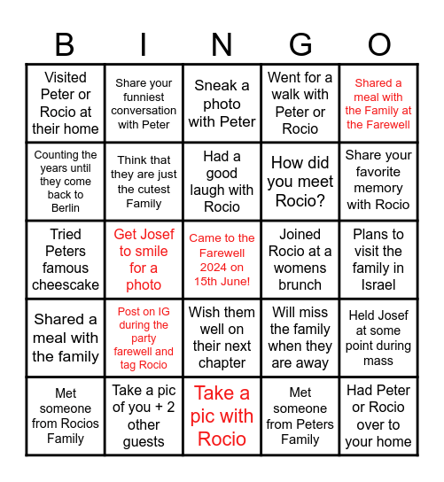 FAREWELL 2023 Bingo Card