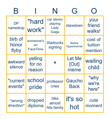 UCSB Grad Bingo Card