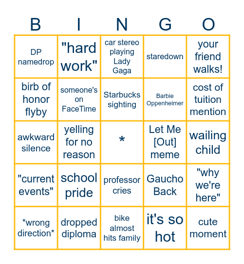 UCSB Grad Bingo Card