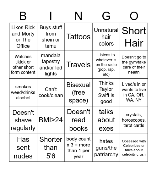 Red Flag Bingo Card