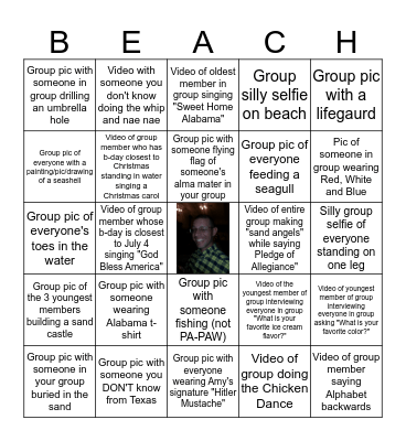 Beach Bingo Card