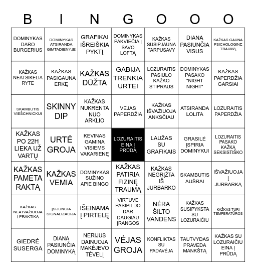 PANEMUNĖS BINGO Card