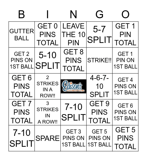 EDISON'S BOWLING BINGO!!! Bingo Card