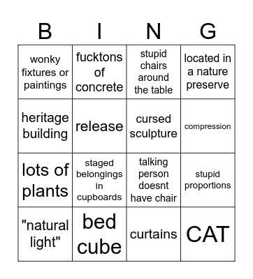 Architecture Bingo Card