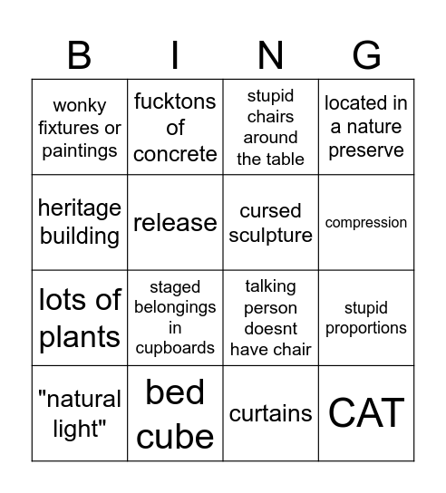 Architecture Bingo Card