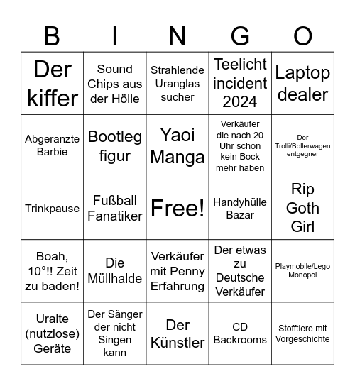 Nachtflohmarkt Bingo Card