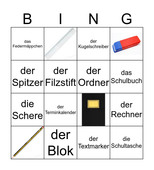 7S - Schule  Bingo Card