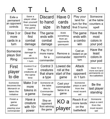 The Luke Gauntlet Bingo Card