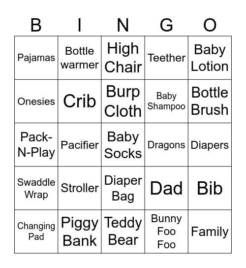 Baby McClurkan  Bingo Card